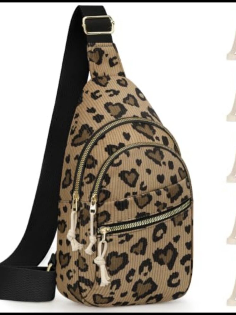 Corduroy Crossbody Bag Water Resistant Sling Purse for Women Travel